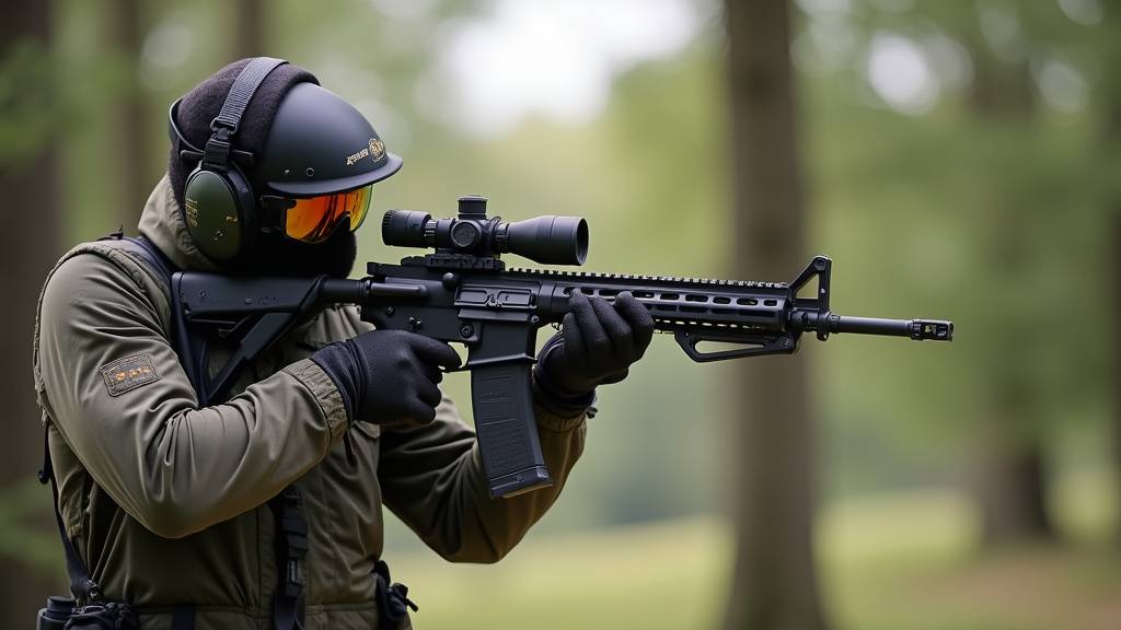 Un étiquetage sur une réplique airsoft indiquant qu’il s’agit d’un objet factice