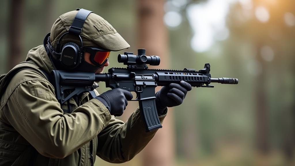 Réplique d'airsoft posée sur une table, illustrant les contrôles légaux